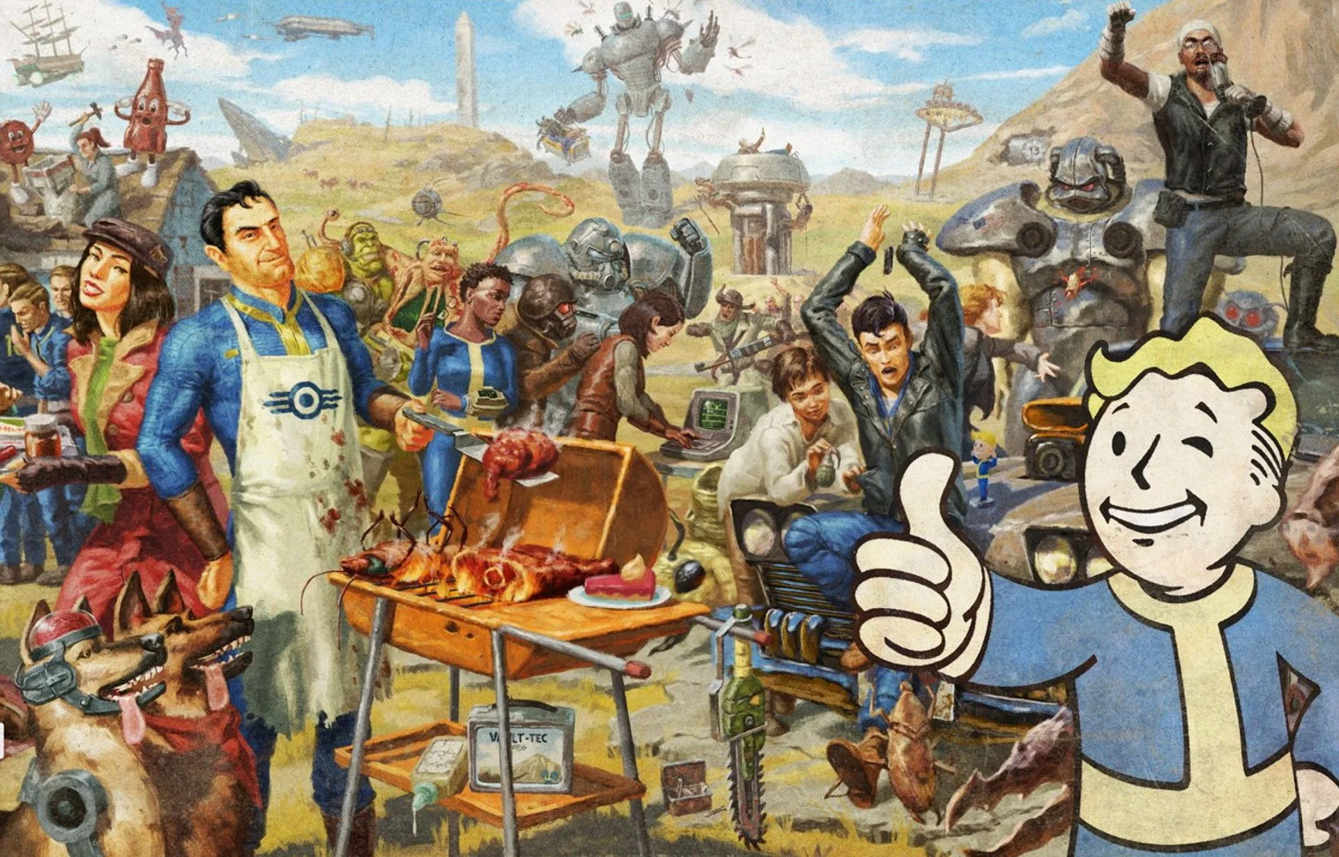 Arte promocional de la saga Fallout