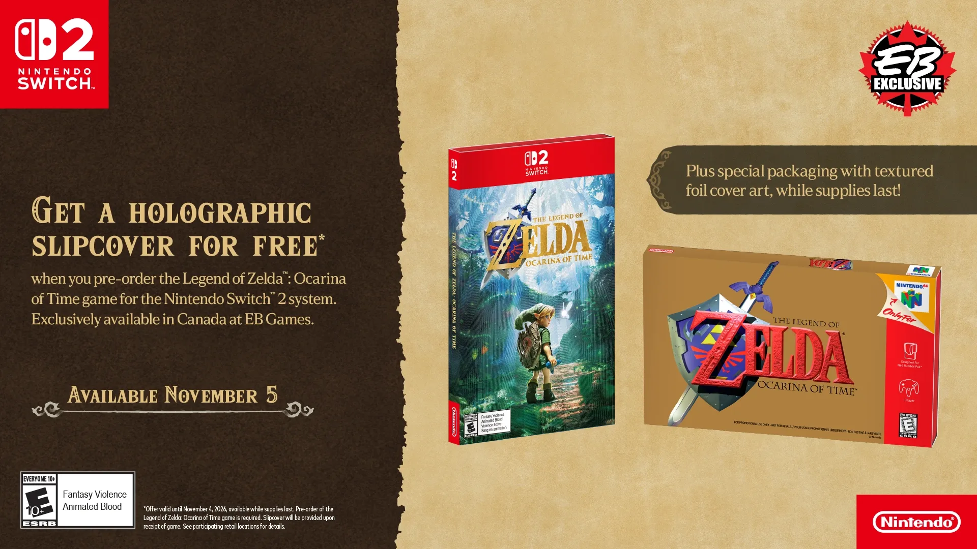 Guía de bonificaciones por reserva de Zelda: Ocarina of Time en Switch 2