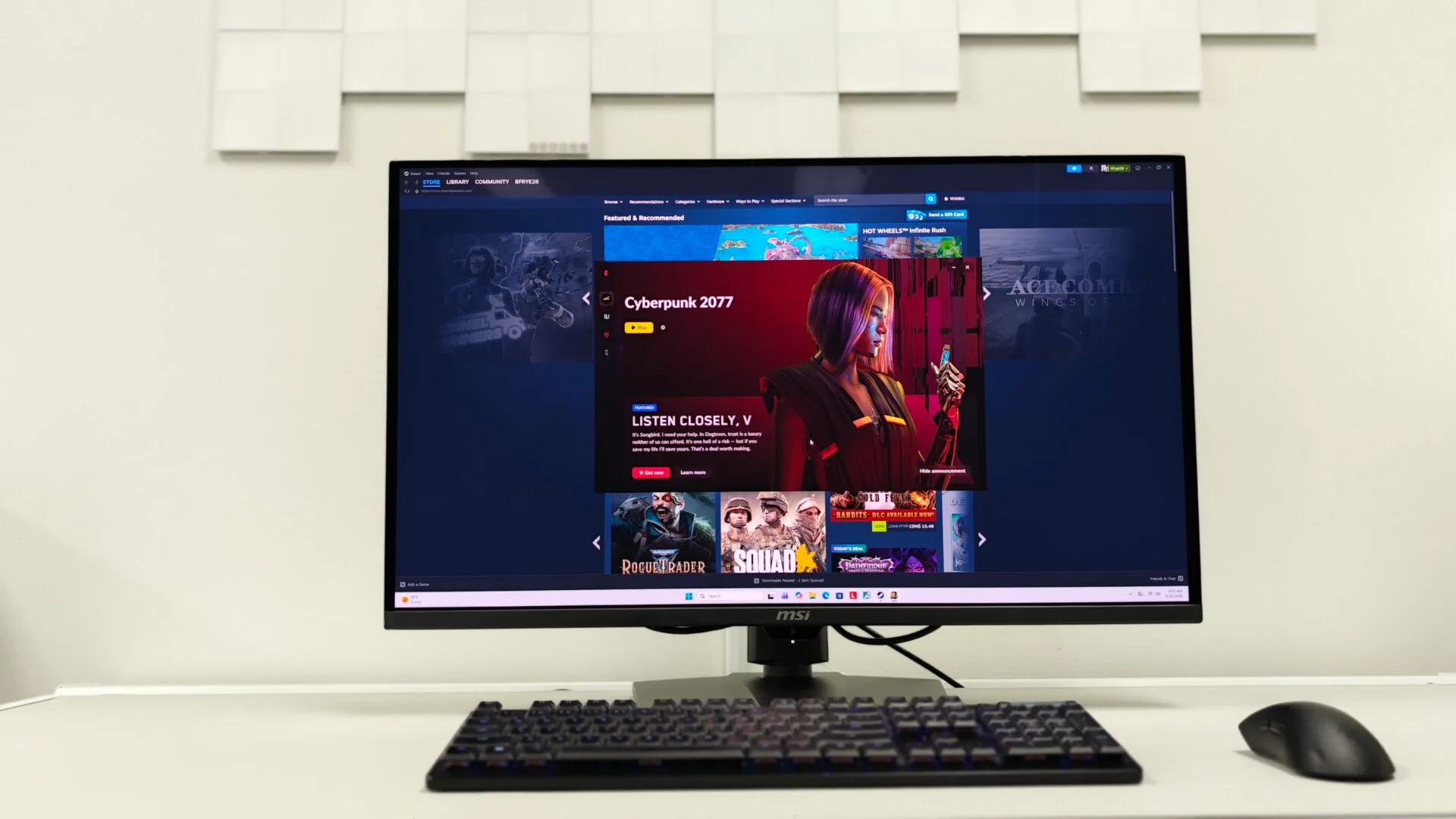 Vista frontal del monitor MSI MPG 322UR QD-OLED X24