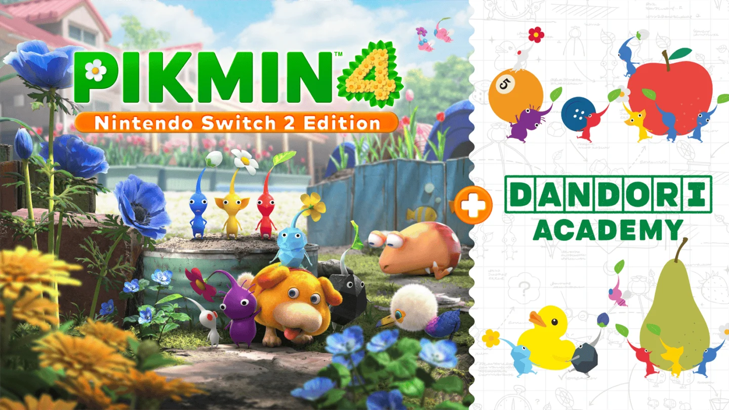 Logotipo y arte promocional de Pikmin 4 Nintendo Switch 2 Edition
