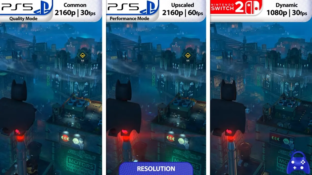 Video: LEGO Batman: Legacy of the Dark Knight Nintendo Switch 2 vs. PS5 graphics comparison