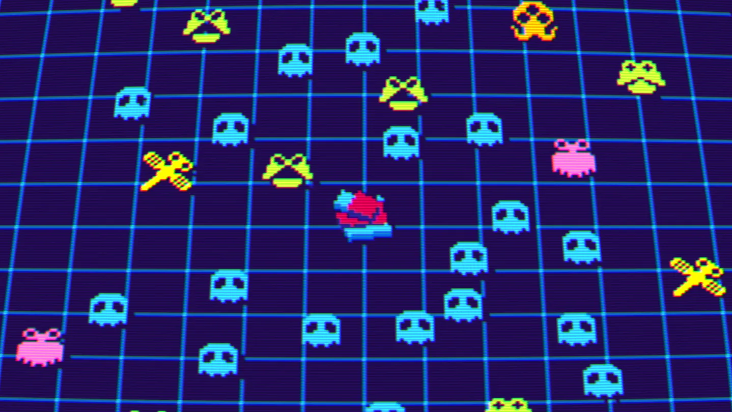 Captura de pantalla del videojuego Hot Wax mostrando una cuadrícula con fantasmas, velas y mechas.